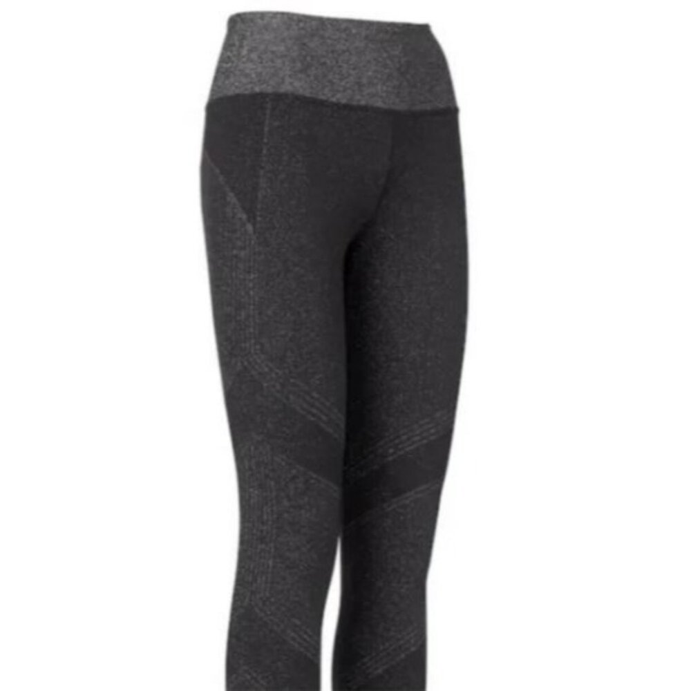 NWOT Athleta Lurex Twilight Black Shimmer Sparkle Tights Leggings Size XS 1179 - Picture 2 of 9